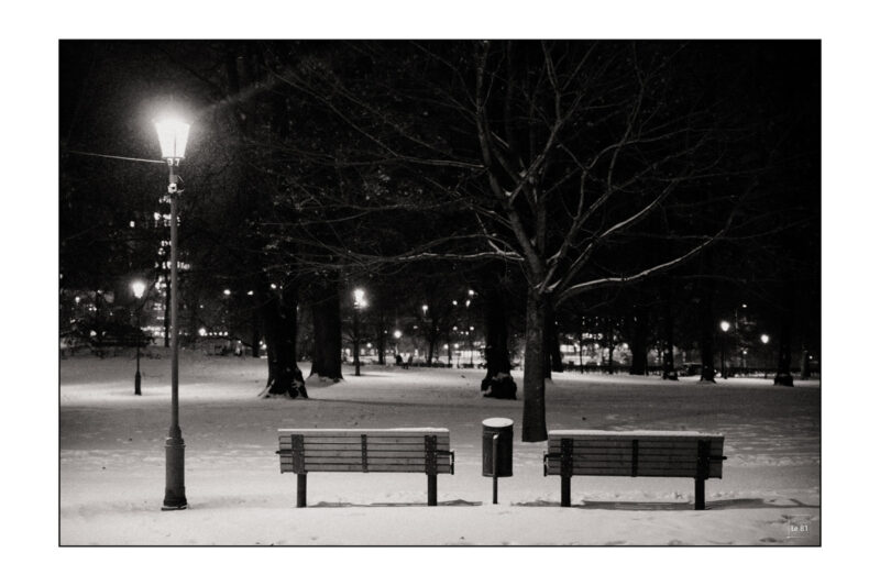 Bancs sous la neige